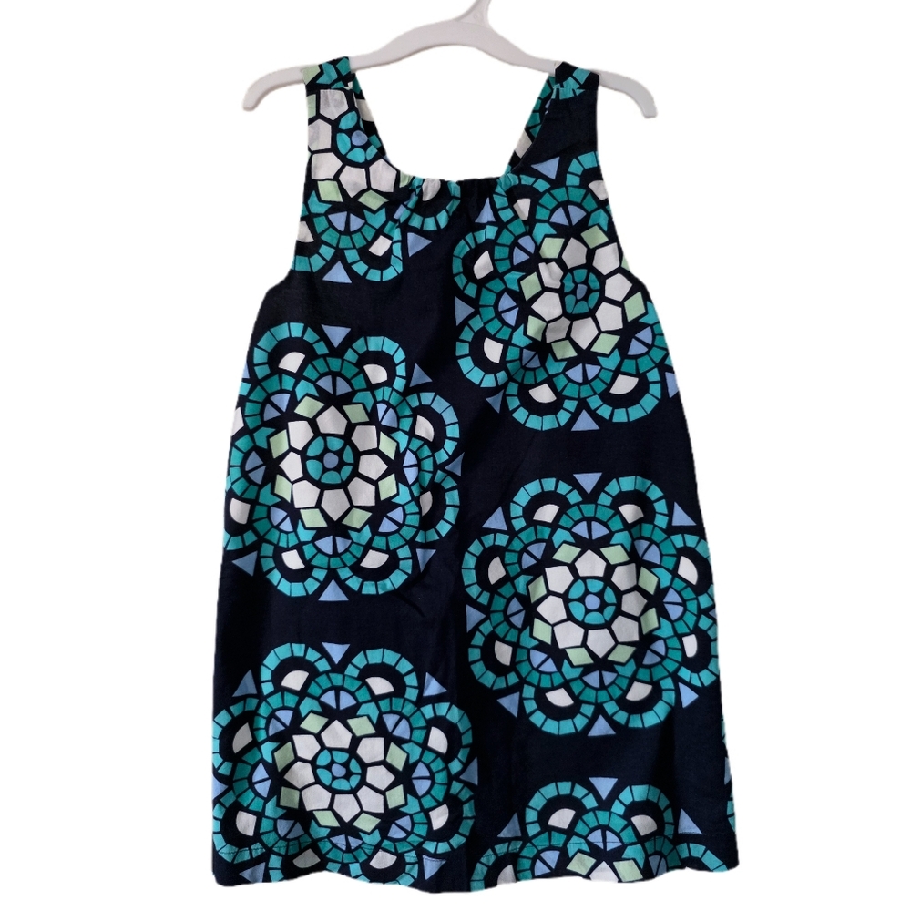GAP - Toddler Summer Dress with Green and Blue Geometric Design